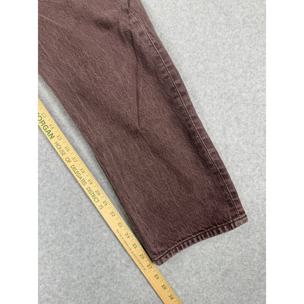 Levis 501 Jeans Men 38x30 Rust Denim Pants Button Fly Workwear Straight Burgundy - Picture 7 of 8